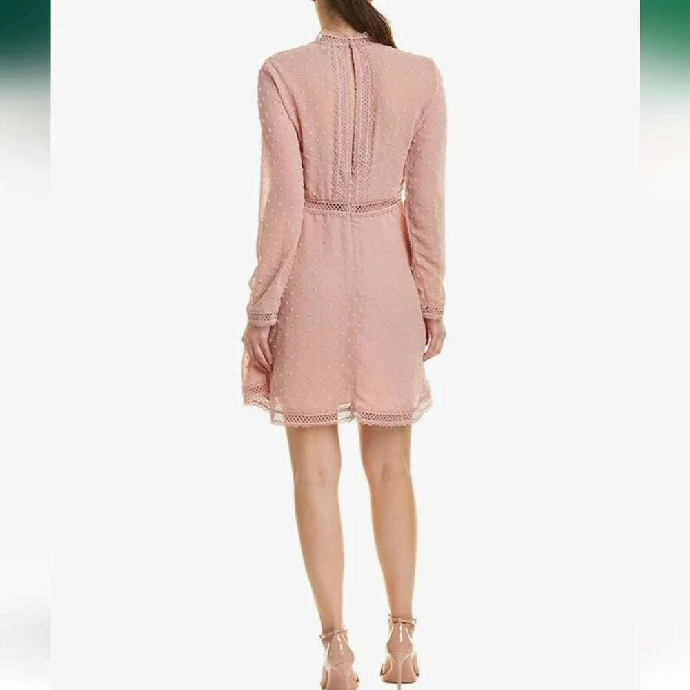 Bardot Womens Dress Cherie Lace Trim Long Sleeves‎ Party Coquette Keyhole 12 XL